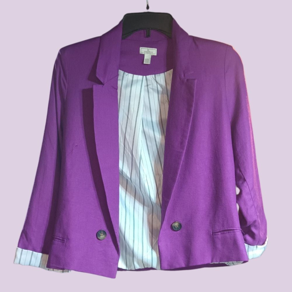 Jules & Leopold Vibrant Purple Blazer Women's Sz XS Casual Jacket